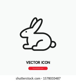 rabbit icon vector. Linear style sign for mobile concept and web design. rabbit symbol illustration. Pixel vector graphics - Vector.