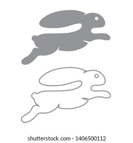 Rabbit icon vector in modern flat style for web, graphic and mobile design. Rabbit icon vector isolated on white background