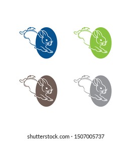 Rabbit icon vector in modern flat style for web, graphic and mobile design. Rabbit icon vector isolated on white background
