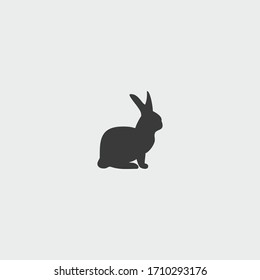 rabbit icon. rabbit vector on gray background