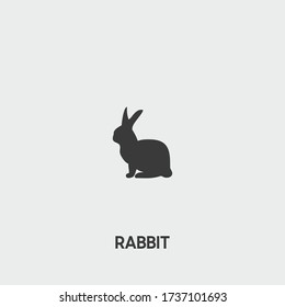 rabbit icon. rabbit vector on gray background