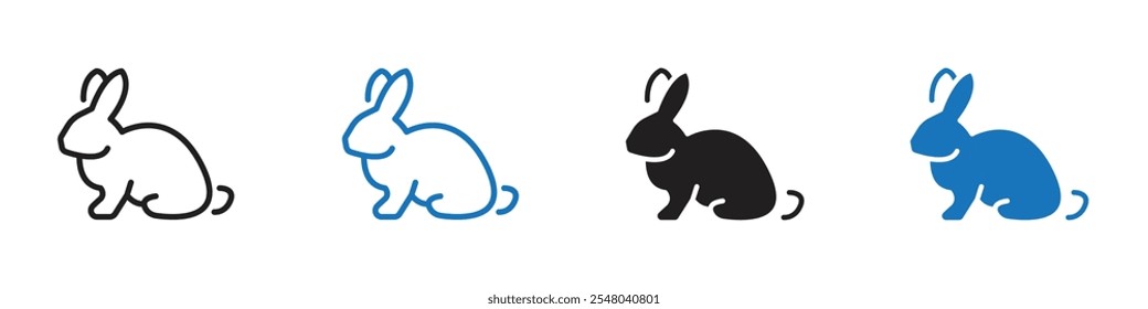 Rabbit icon Vector set outline
