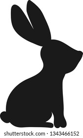 Rabbit icon, vector rabbit sign symbol on white background. Rabbit animal silhouette.