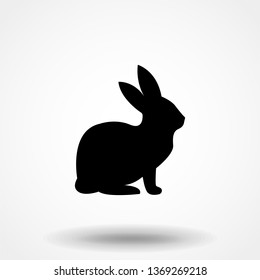 rabbit icon. vector rabbit sign symbol on white background. animal silhouette