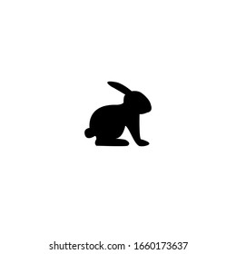 rabbit icon. vector rabbit sign symbol on white background.  silhouette