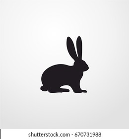 rabbit icon. vector rabbit sign symbol on white background. Rabbit animal silhouette