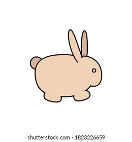 rabbit icon, vector rabbit silhouette, isolated bunny. Symbol, logo illustration.