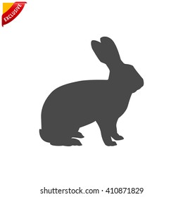 rabbit icon, vector rabbit silhouette, isolated bunny