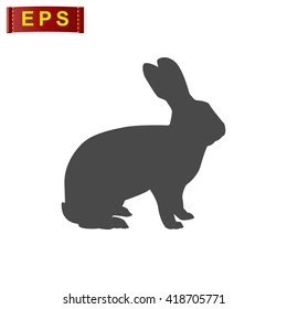 rabbit icon, vector rabbit silhouette, isolated bunny