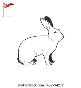 rabbit icon, vector rabbit silhouette, isolated bunny