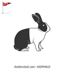 rabbit icon, vector rabbit silhouette, isolated bunny