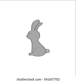 Rabbit icon, vector rabbit silhouette, isolated bunny