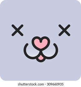 Rabbit icon vector. Simple animal illustration.