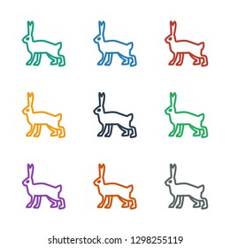 rabbit icon white background. Editable outline rabbit icon from animals. Trendy rabbit icon for web and mobile.