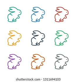 rabbit icon white background. Editable outline rabbit icon from agriculture. Trendy rabbit icon for web and mobile.