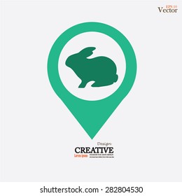 rabbit icon.rabbit.vector illustration   