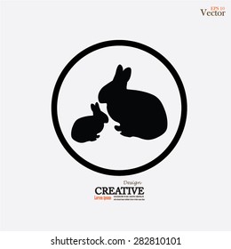 rabbit icon.rabbit.vector illustration   