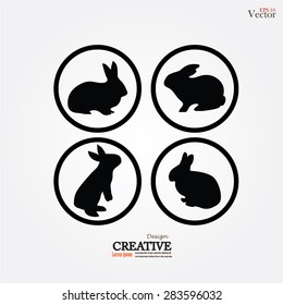 rabbit icon.rabbit.vector illustration   