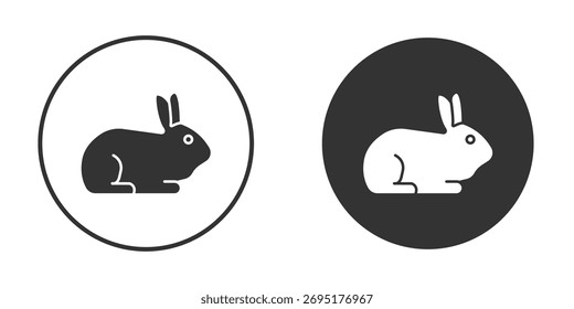 Colección de iconos de conejo. Iconos planos rellenos