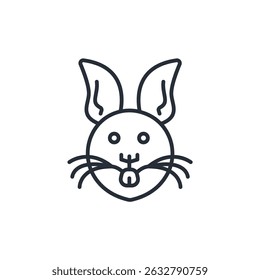 rabbit icons isolated on White Background. Flat style design