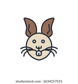 rabbit icons isolated on White Background. Flat style design