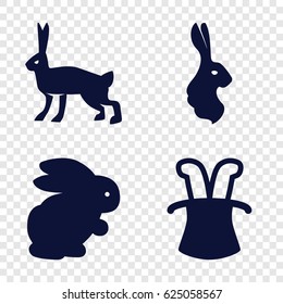 Rabbit icons set. set of 4 rabbit filled icons such as rabbit