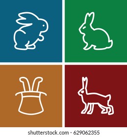 Rabbit icons set. set of 4 rabbit outline icons such as rabbit