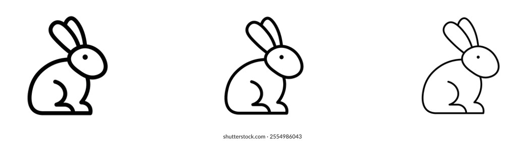 Rabbit icons in tree different stroke sizes