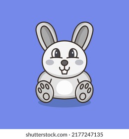 Rabbit illustrated in cartoon style