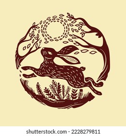 rabbit illustration for Chinese New Year