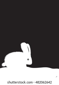 Rabbit illustration , cute animal . Simple background design