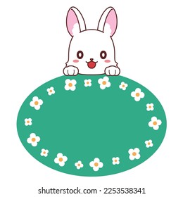Rabbit illustration and frame material