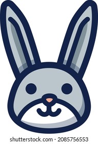 Icono de ilustración de conejo diseño de animales planos

