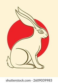 rabbit illustration with japanese style for kaijune event