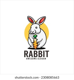 rabbit illustration mascot logo design