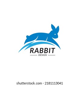 Rabbit illustration on black background. Negative space design. Vector icon template for your logo or corporate identity.