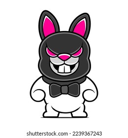 Ilustración de conejo sobre fondo blanco. Diseño de espacio negativo. Plantilla de icono del vector para su logotipo o identidad corporativa.