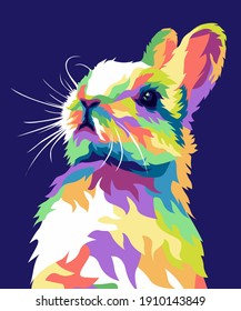 rabbit illustration in pop art