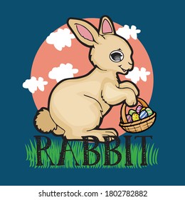 RABBIT ILLUSTRATION T SHIRT DESIGN,MUG,BAG,SWEATER,ART,VECTOR