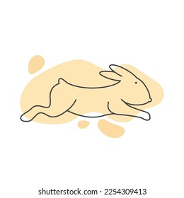 Rabbit illustration vector flat design template eps 10