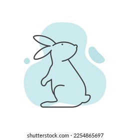 Rabbit illustration vector flat design template eps 10