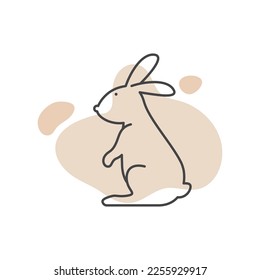 Rabbit illustration vector flat design template eps 10