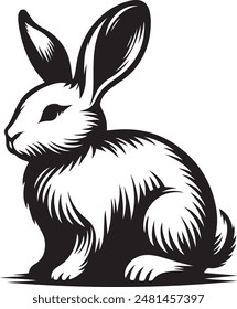 A Rabbit illustration vector sillhouete