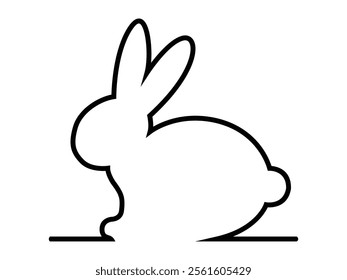 rabbit image logo with outline 