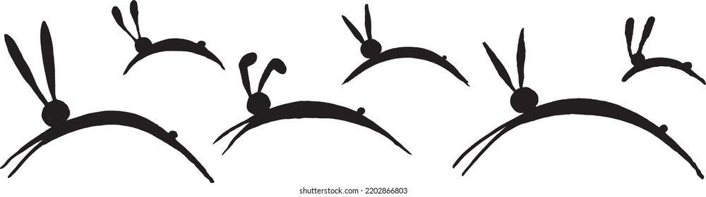 rabbit. ink art. brush stroke illustration.