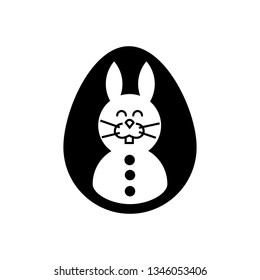 Rabbit inside a egg, isolated vector illustration on a white background. Element of web icon for mobile concept and web apps- illustration