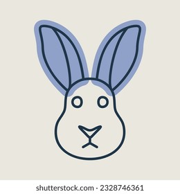 Rabbit isolated icon. Farm animal vector illustration. Agriculture sign. Graph symbol for your web site design, logo, app, UI. EPS10.