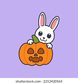 Rabbit With Jack o Lantern