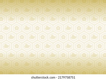 Rabbit and Japanese traditional pattern. vector illustration. Background pattern design.