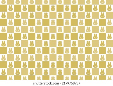 Rabbit and Japanese traditional pattern. vector illustration. Background pattern design.